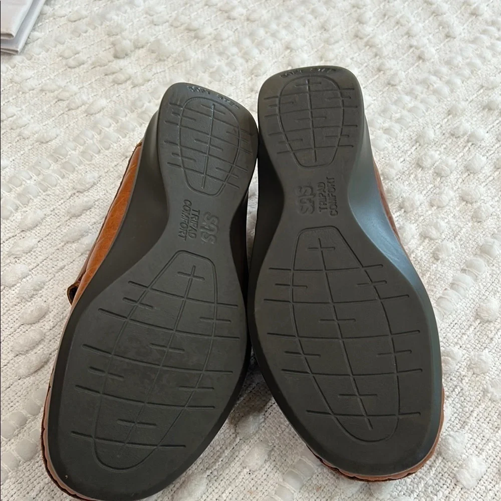 SAS Brown Leather Willow Loafers with Cushioned Comfort
